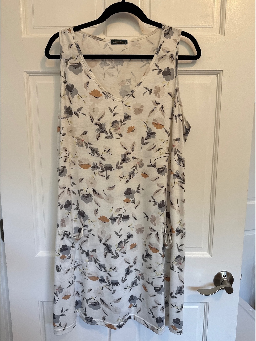 Qeefan Women's Floral Sleeveless V-Neck Dress XL